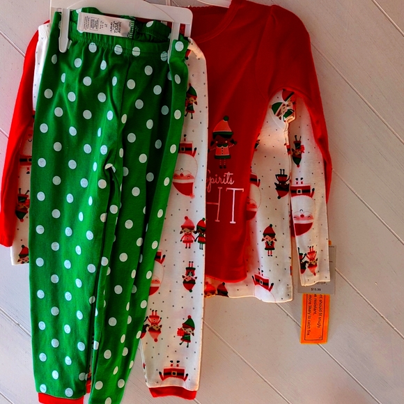 Just One You made by Carter's, 4 piece PJ set, 2 T, Red, Green, White and Yellow - Picture 1 of 9